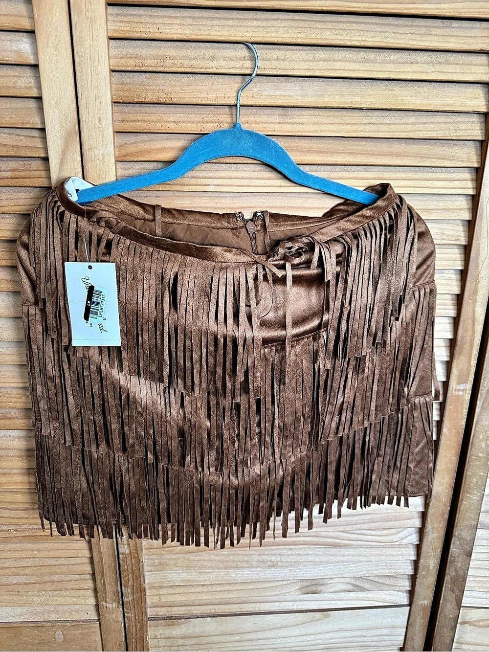 Universal Thread Women's Western Fringe Mini Skirt Brown Size 8